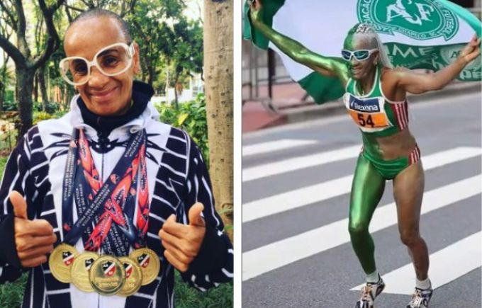 animal2 À esquerda, com as cinco medalhas de ouro do Campeonato Estadual Master de 2022; à direita, com homenagem ao time do Chapecoense