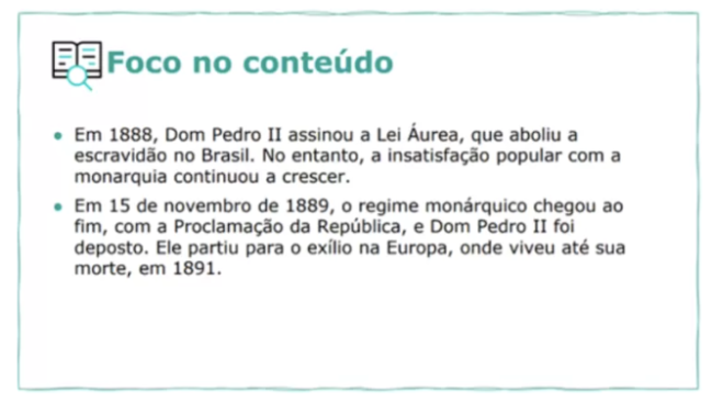 material fala que dom pedro 2º assinou a lei áurea