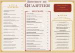 print do menu do bistrot du quartier