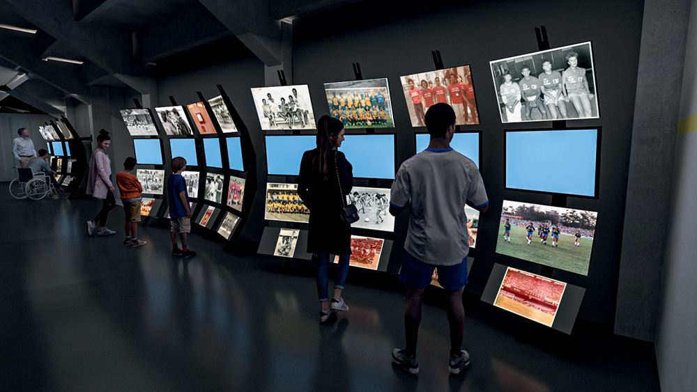 Os vidros laterais na Sala das Copas ganharão espaços expositivos com telas dedicadas à presença das mulheres e com material inédito