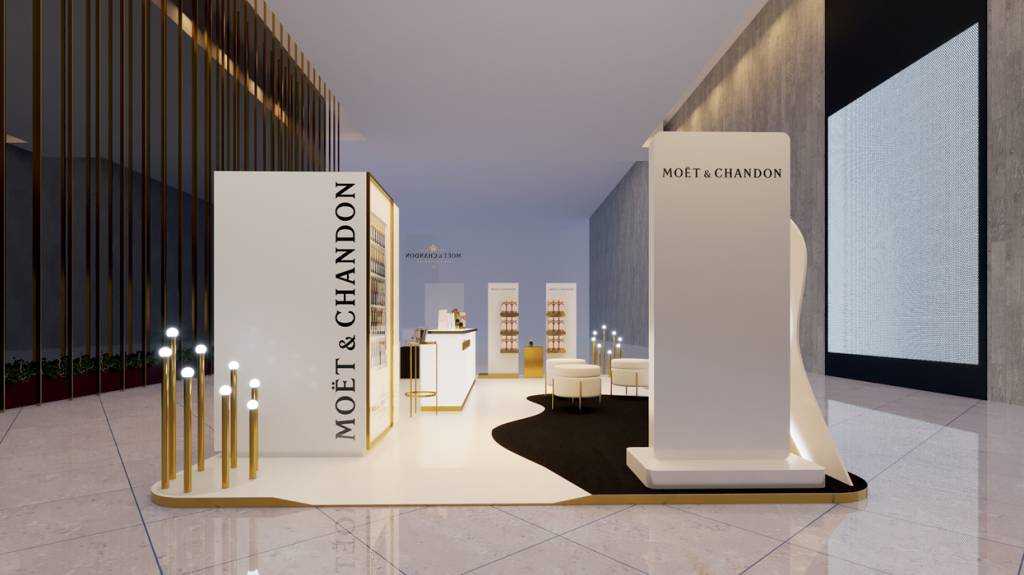 Moet Chandon Projeto 3D do estande da Moët & Chandon