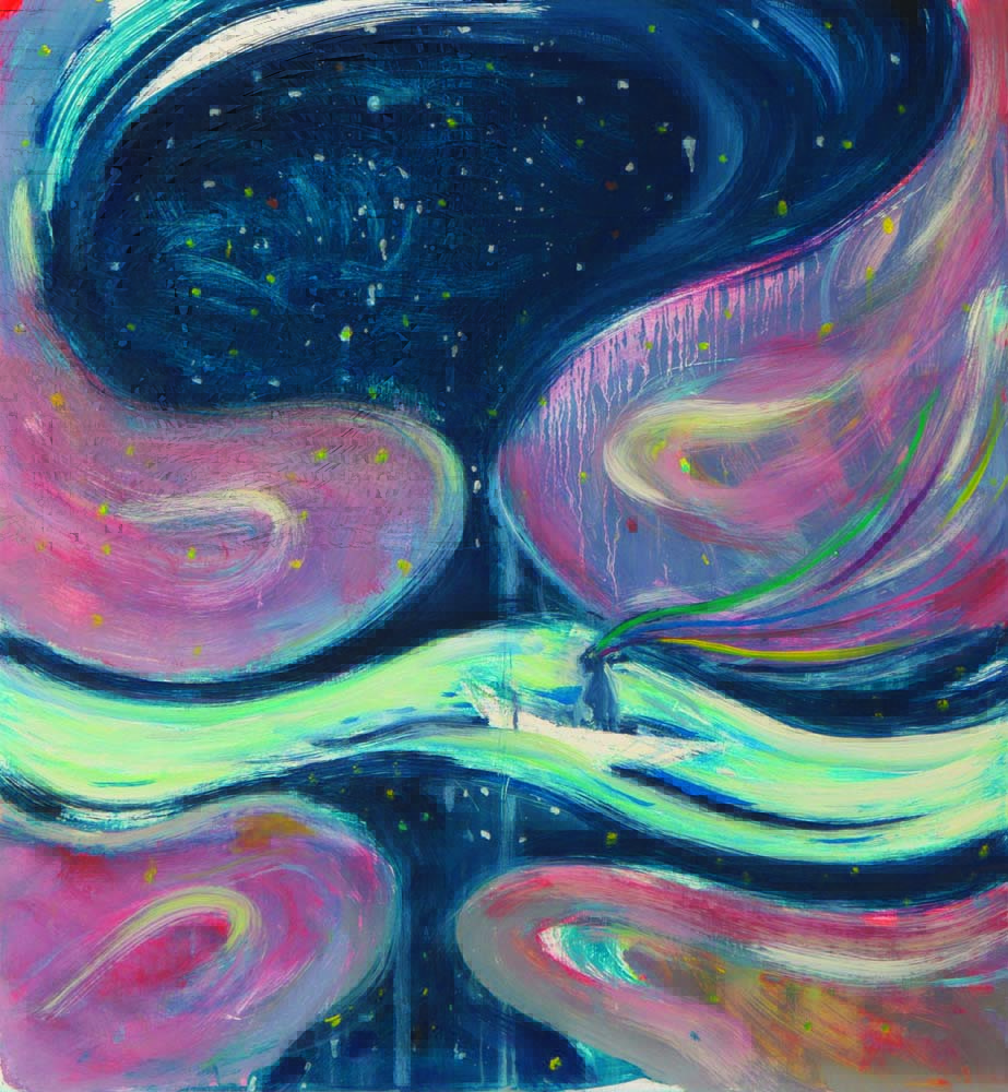 Maria Klabin ilustração Crédito Maria Klabin-Reprodução.jpeg Ilustração abstrata com pessoa em barco