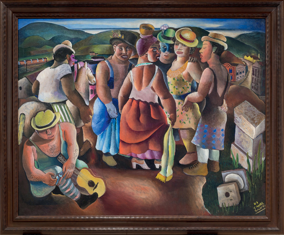 SETOR MIRANTE – Sem título, s.d. – Obra de Emiliano Di Cavalcanti, Almeida & Dale Crédito Almeida & Dale-Reprodução.jpg Quadro colorido de pessoas reunidas em área aberta