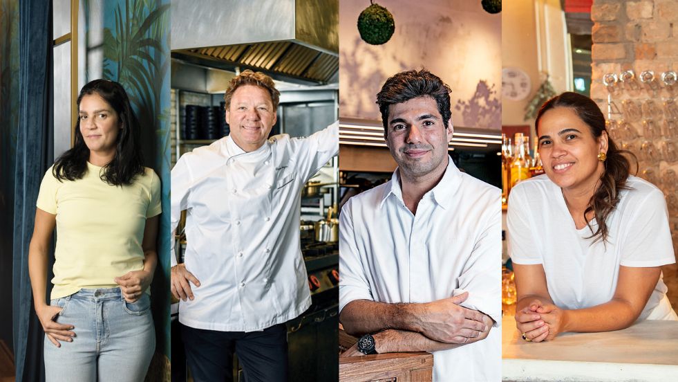 Quatros chefs em montagem de fotos