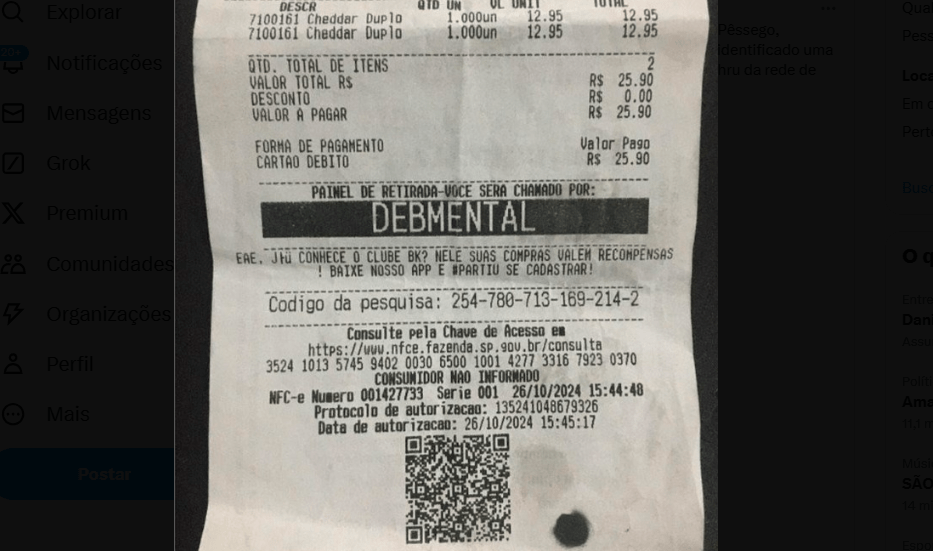Funcionária do Burger King é demitida após identificar cliente como “debmental” em cupom