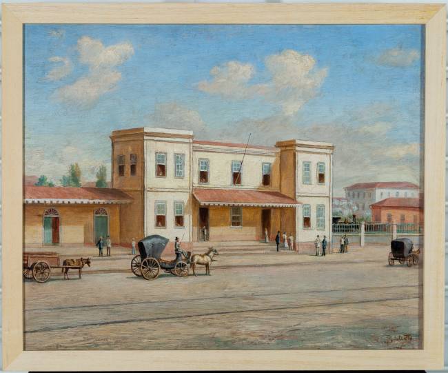 Estação da Luz, 1880, Dec. 1920, de Benedito Calixto. Óleo sobre tela. Acervo do Museu Paulista da USP benedito-calixto-estação-da-luz