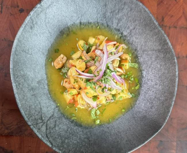 IMG_0689 Prato com ceviche de caju visto de cima