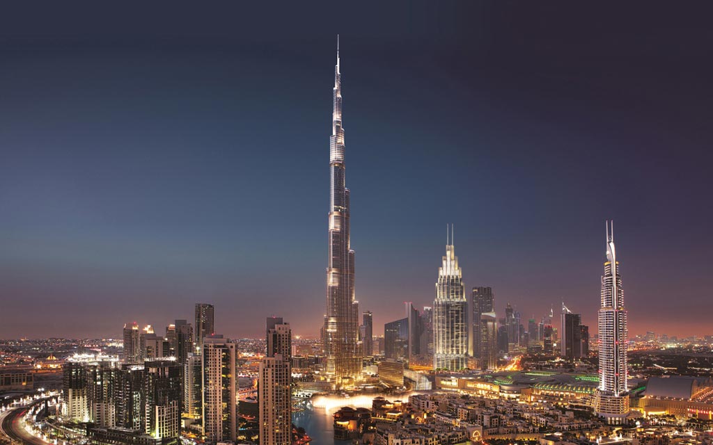 Burj Khalifa e seus 829 metros, em Dubai, nos Emirados Árabes
