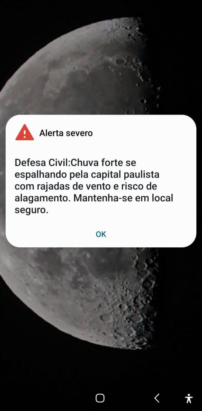 Alerta Defesa Civil Alerta da Defesa Civil sobre temporal em São Paulo