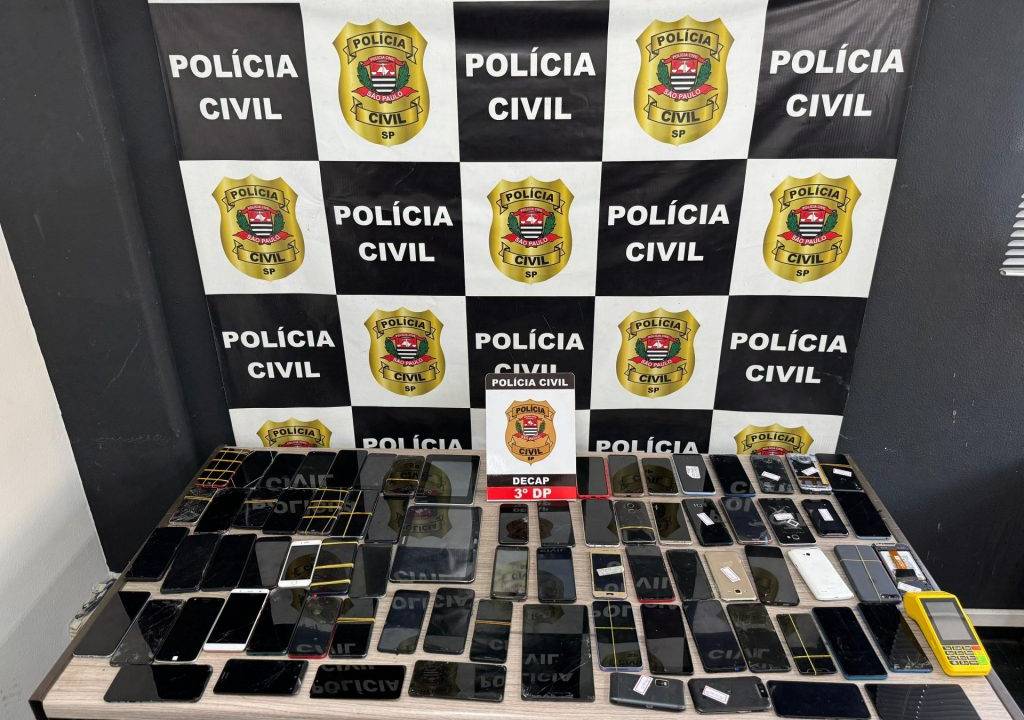 Celulares apreendidos em São Paulo