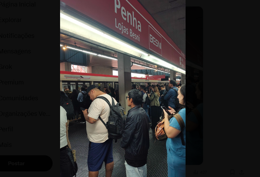 Estações da linha Vermelha do Metrô ficaram lotadas