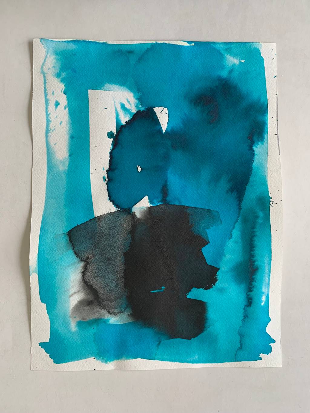Expo Sobre o Azul – Aquarela, 2024 nanquim, ecoline 30 x 40 cm Aquarela, de Elisa Stecca