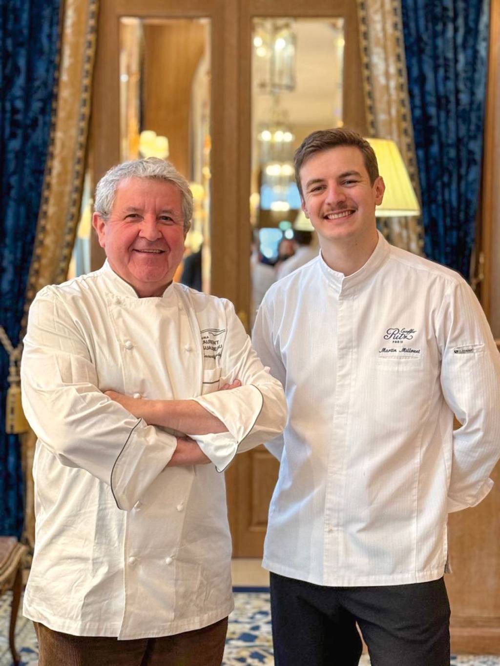 Laurent Suaudeau serve jantar com Martin Millouet, da École Ritz Escoffier