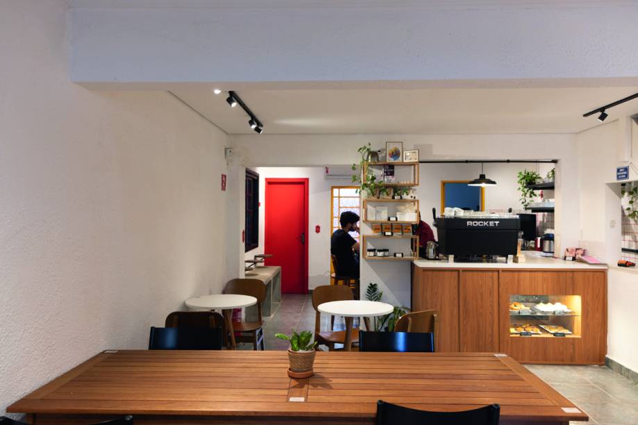 Joana Cafés: espaço da cafeteria em Pinheiros Joana Cafés: espaço da cafeteria em Pinheiros