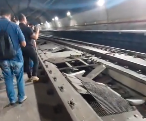 Vídeo mostra dano nos trilhos da Linha Amarela; trecho segue interrompido