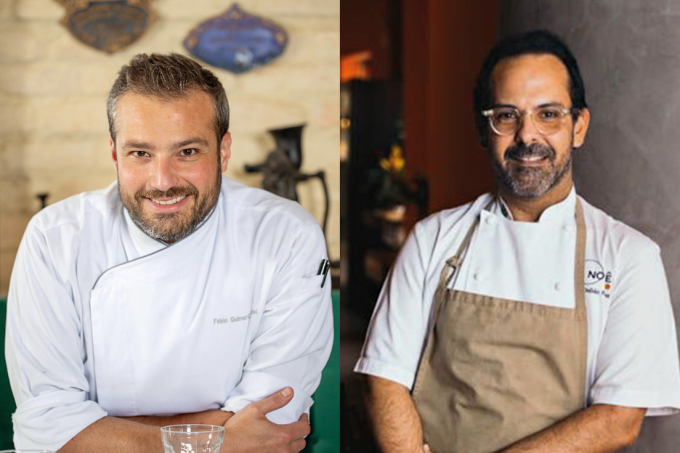 Fábio Pinda e Onildo Rocha (ao lado): jantar na sala de eventos do Chez Claude